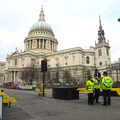 Temporary barricades all around St. Paul's, Margaret Thatcher's Funeral, St. Paul's, London - 17th April 2013