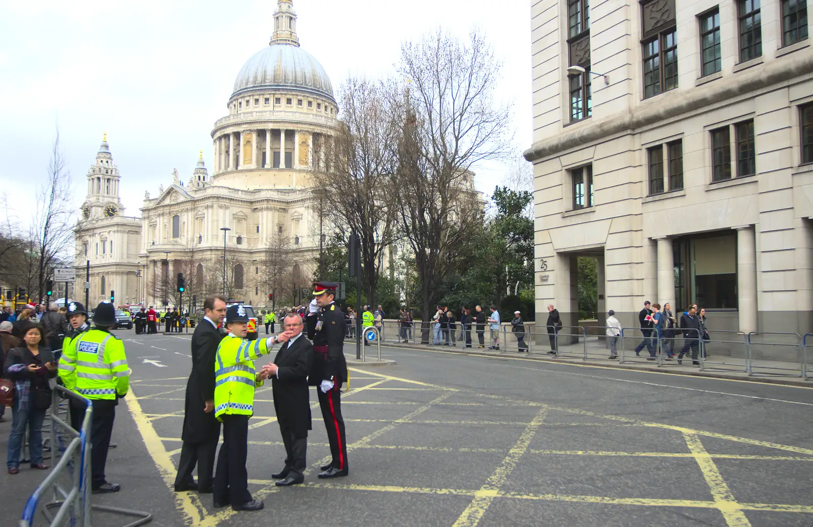 Cannon Street and St. Paul's, from Margaret Thatcher's Funeral, St. Paul's, London - 17th April 2013