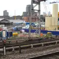 Concrete silos at Crossrail, Margaret Thatcher's Funeral, St. Paul's, London - 17th April 2013