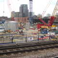 Major construction on the Stratford Crossrail site, Margaret Thatcher's Funeral, St. Paul's, London - 17th April 2013