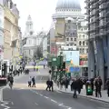 The eerie sight of a car-free Cannon Street, Margaret Thatcher's Funeral, St. Paul's, London - 17th April 2013