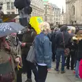 A small protest is occuring, Margaret Thatcher's Funeral, St. Paul's, London - 17th April 2013