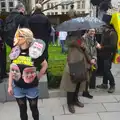 Someone with a creepy Thatcher mask on, Margaret Thatcher's Funeral, St. Paul's, London - 17th April 2013