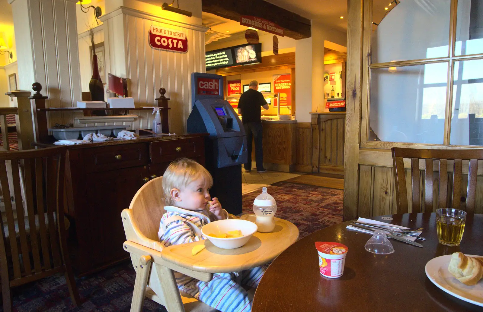 Harry - Baby Gabey - considers 'breakferast', from Chesterfield and the Twisty Spire, Derbyshire - 19th April 2013