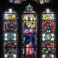 Stained-glass window, dated 1950, Chesterfield and the Twisty Spire, Derbyshire - 19th April 2013