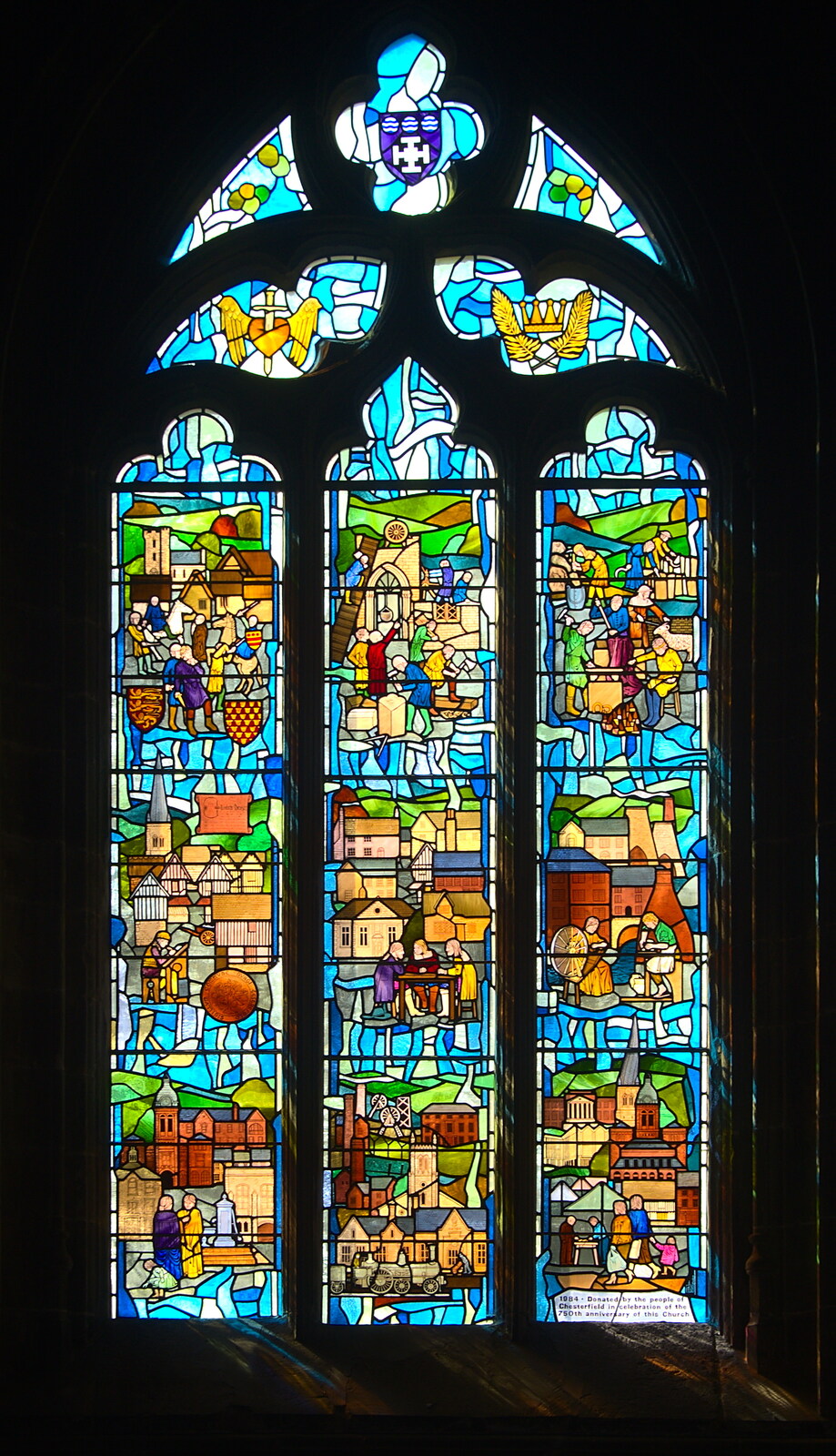 More stained glass, dated 1984 from Chesterfield and the Twisty Spire, Derbyshire - 19th April 2013