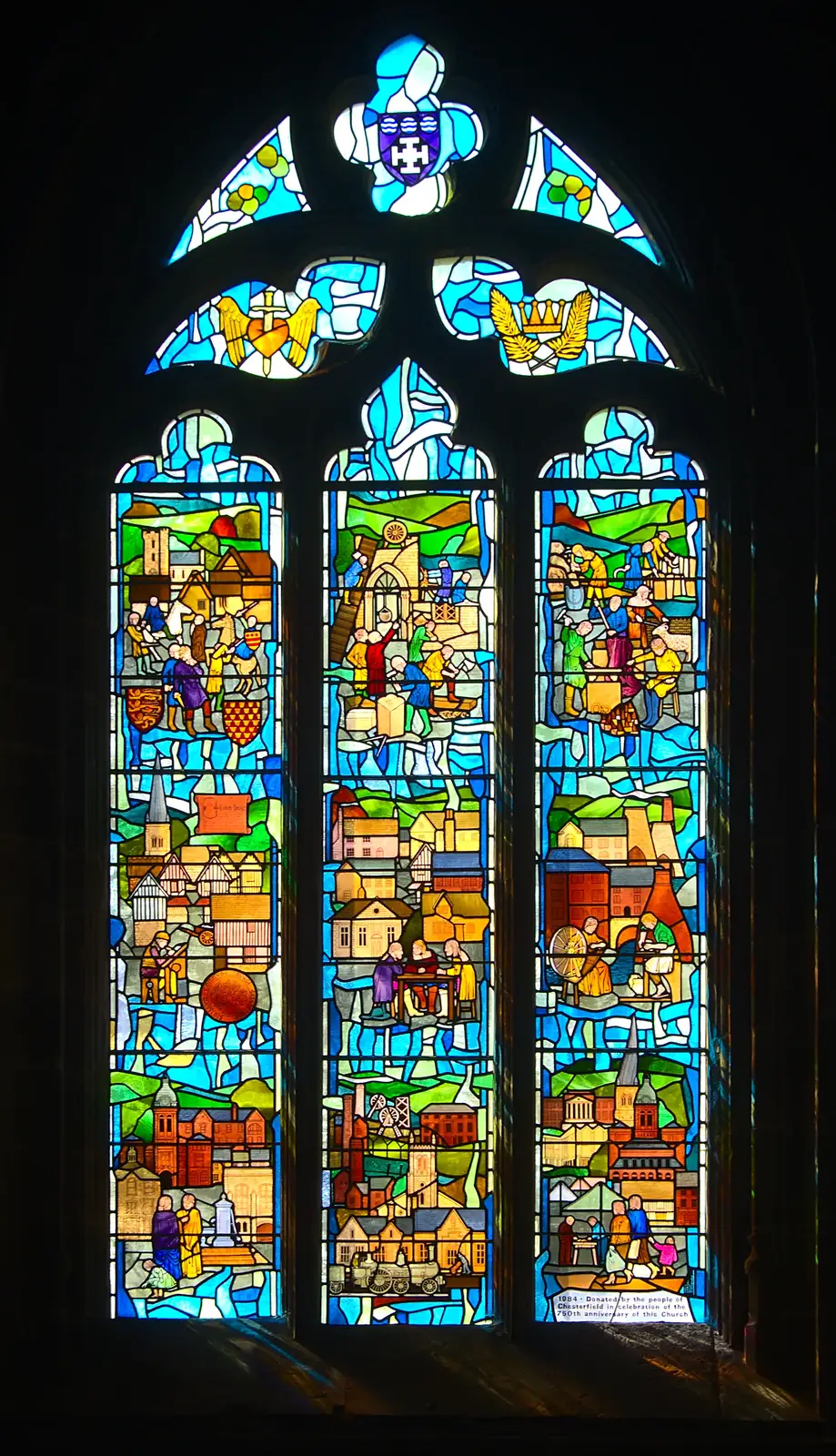 More stained glass, dated 1984, from Chesterfield and the Twisty Spire, Derbyshire - 19th April 2013