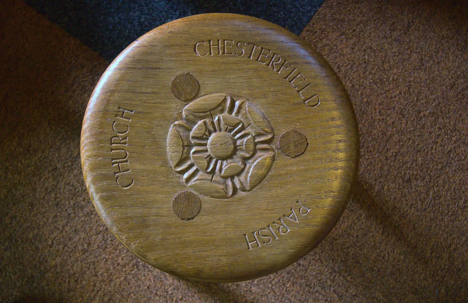 A nice little Chesterfield Parish Church stool, from Chesterfield and the Twisty Spire, Derbyshire - 19th April 2013