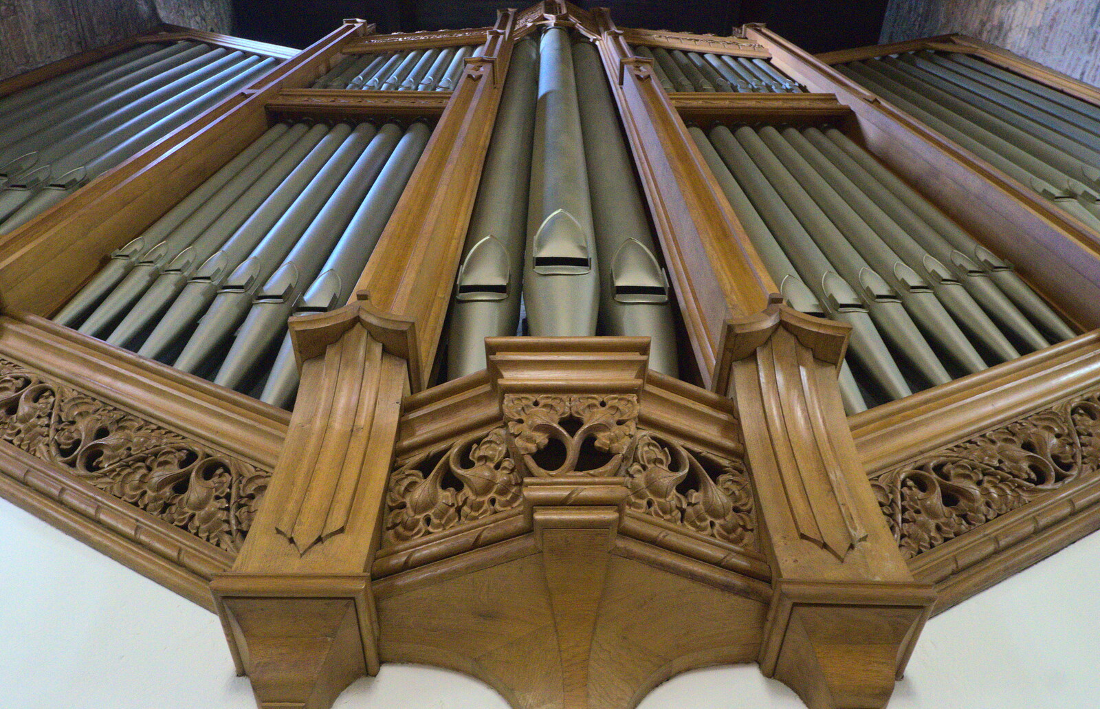 The pipe box, including a 32' Sub Bourdon pipe from Chesterfield and the Twisty Spire, Derbyshire - 19th April 2013