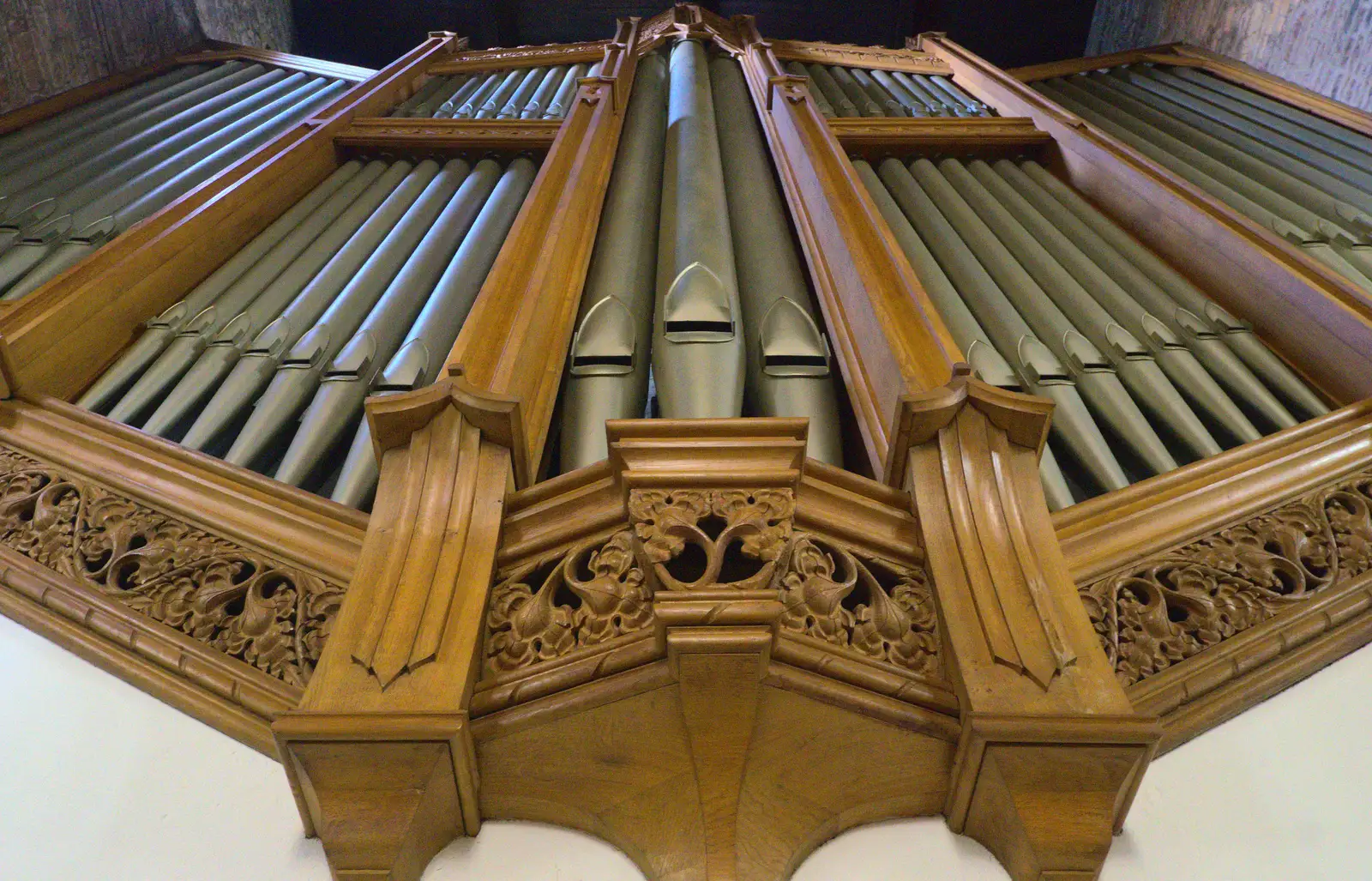 The pipe box, including a 32' Sub Bourdon pipe, from Chesterfield and the Twisty Spire, Derbyshire - 19th April 2013