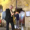 Fred gets to ring a church bell, Chesterfield and the Twisty Spire, Derbyshire - 19th April 2013