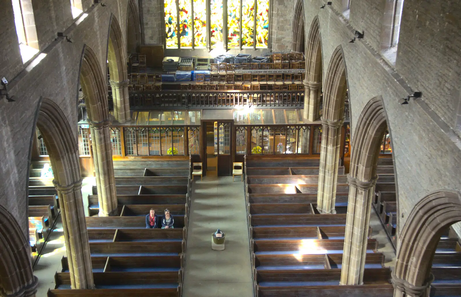 A view of the church from under the tower, from Chesterfield and the Twisty Spire, Derbyshire - 19th April 2013