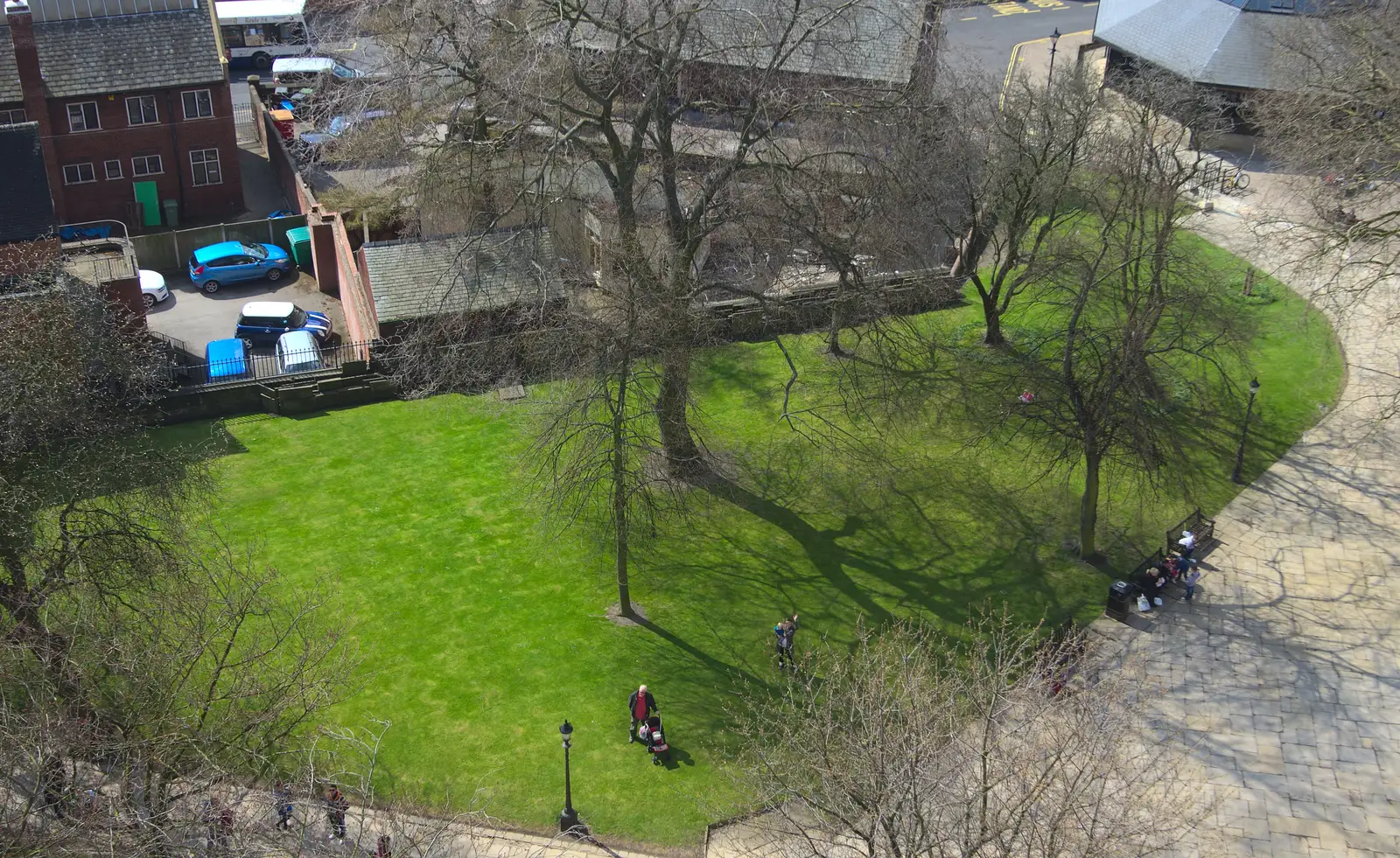 Looking down on the churchyard, from Chesterfield and the Twisty Spire, Derbyshire - 19th April 2013