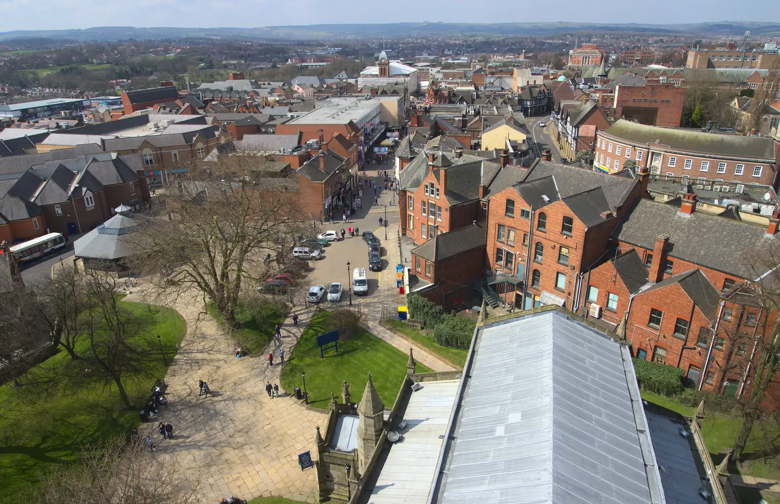 More Chesterfield and the roof of the nave, from Chesterfield and the Twisty Spire, Derbyshire - 19th April 2013