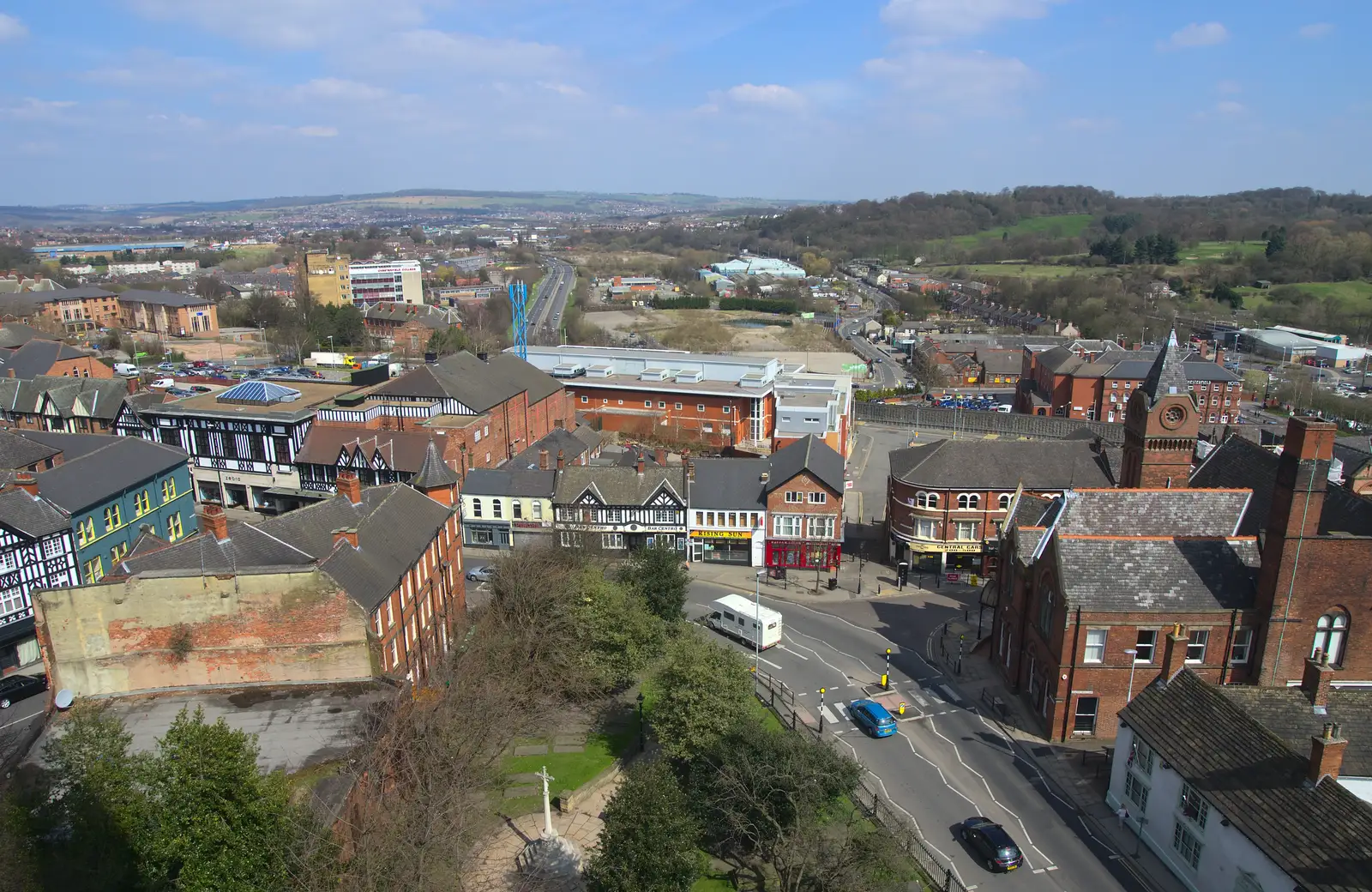 Chesterfield, looking towards Rotherham, from Chesterfield and the Twisty Spire, Derbyshire - 19th April 2013