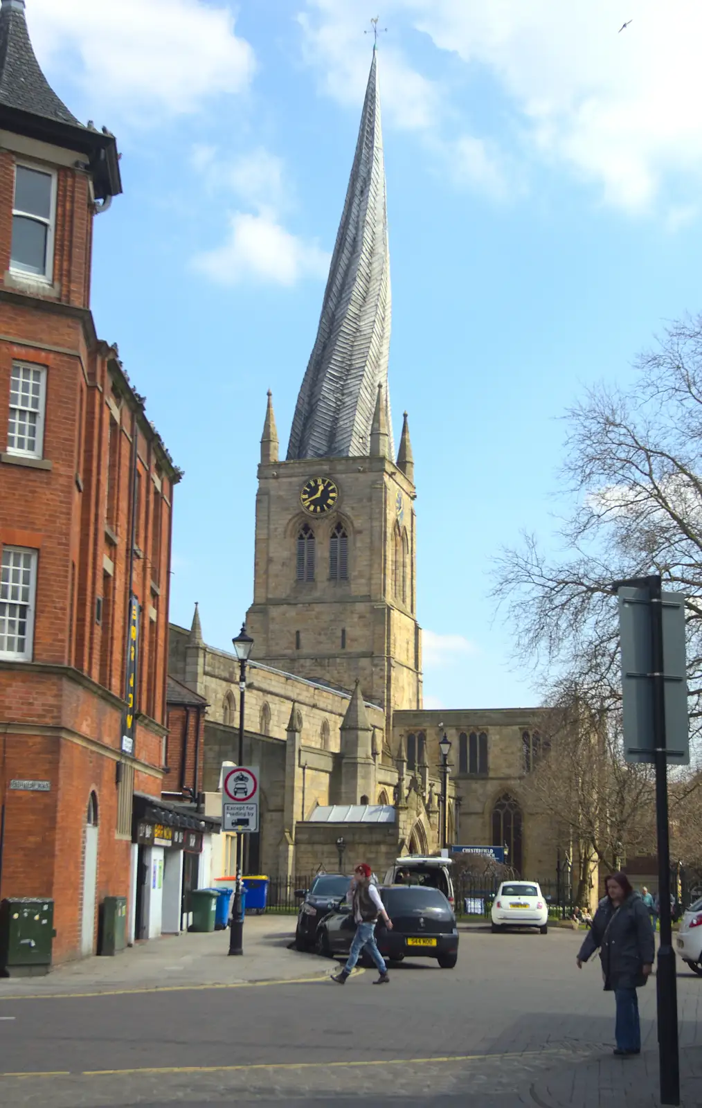 A view of the spire, with the 2.7 metre offset, from Chesterfield and the Twisty Spire, Derbyshire - 19th April 2013