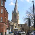 A view of the spire, with the 2.7 metre offset, Chesterfield and the Twisty Spire, Derbyshire - 19th April 2013