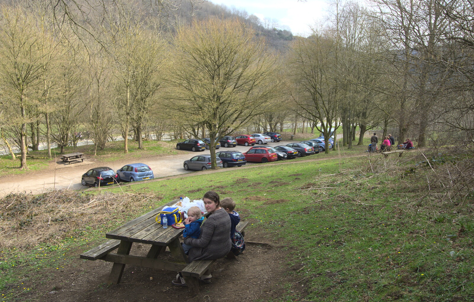 Our picnic by the car park from Chesterfield and the Twisty Spire, Derbyshire - 19th April 2013