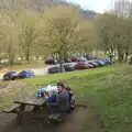 Our picnic by the car park, Chesterfield and the Twisty Spire, Derbyshire - 19th April 2013