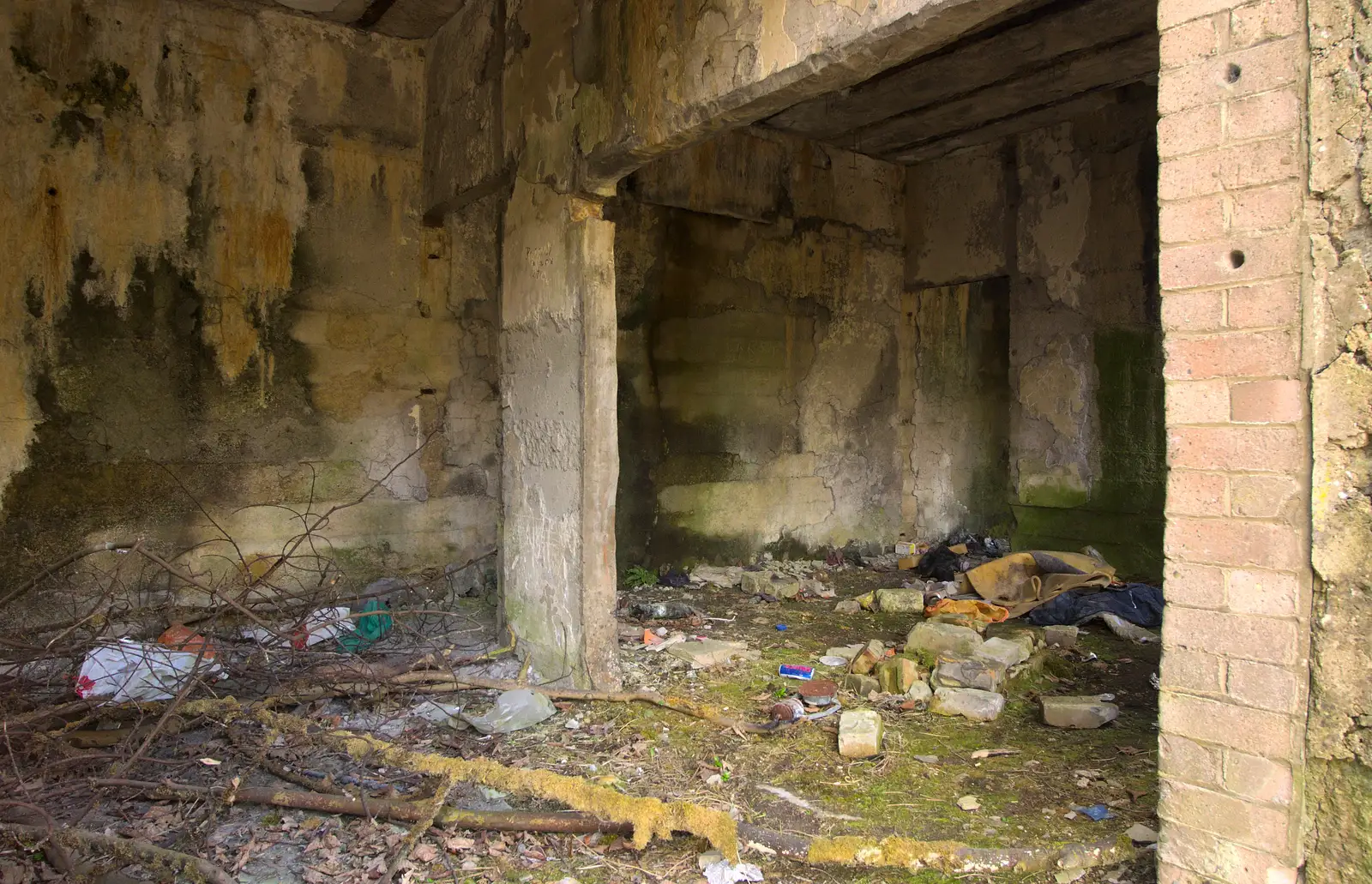 Rubbish is strewn around inside, from Chesterfield and the Twisty Spire, Derbyshire - 19th April 2013