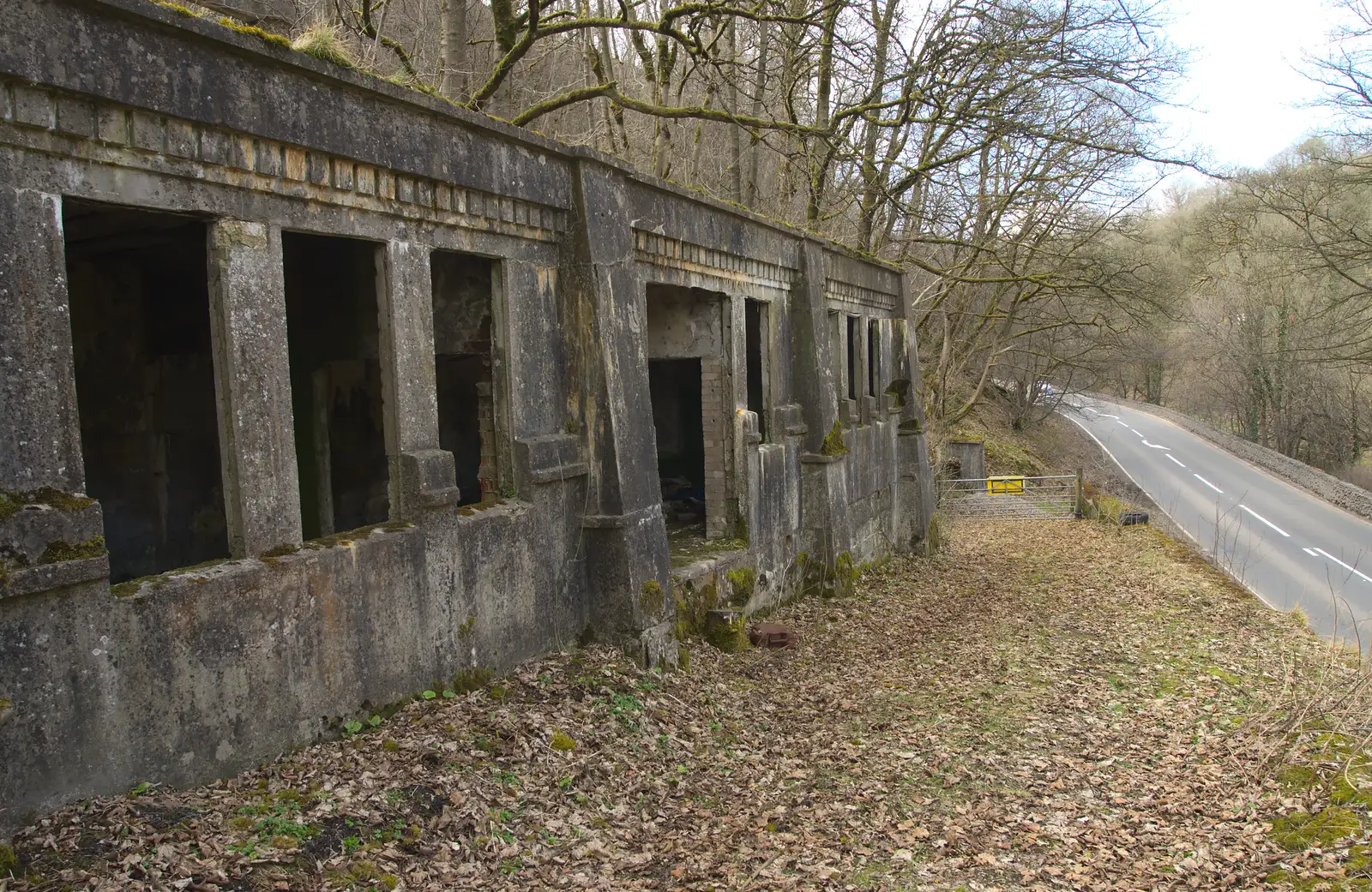 The derelict building and the A6, from Chesterfield and the Twisty Spire, Derbyshire - 19th April 2013