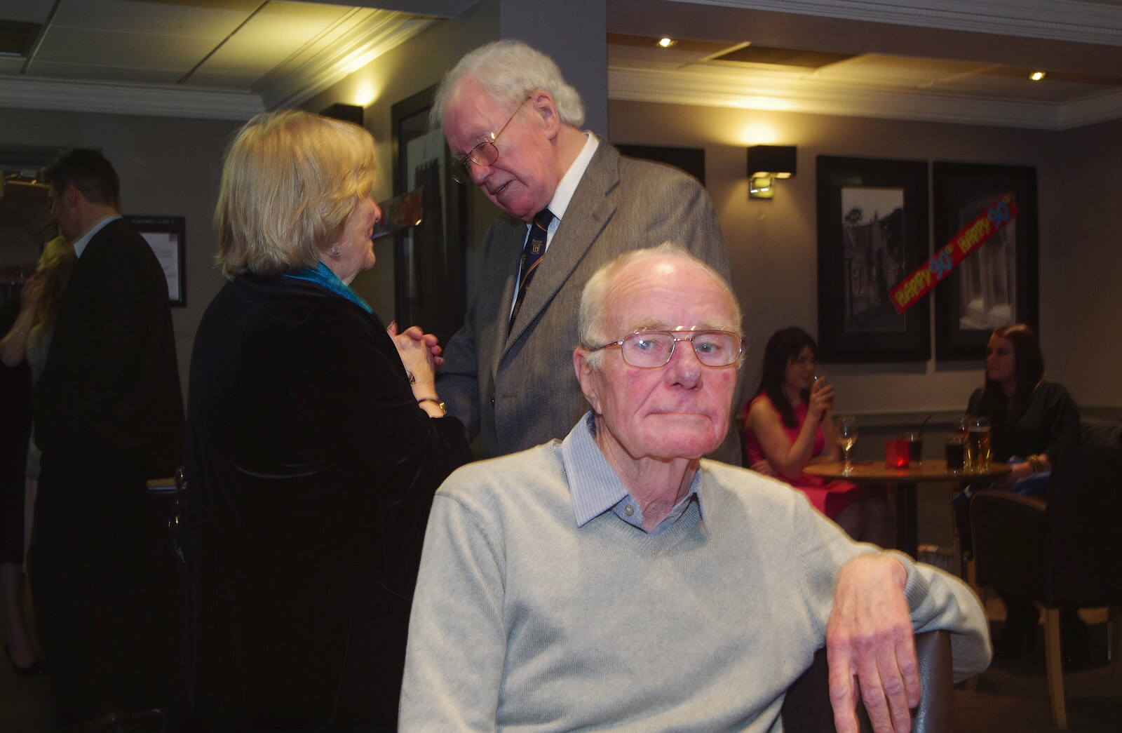 Grandad sits around from Uncle James's Ninetieth Birthday, Cheadle Hulme, Manchester - 20th April 2013