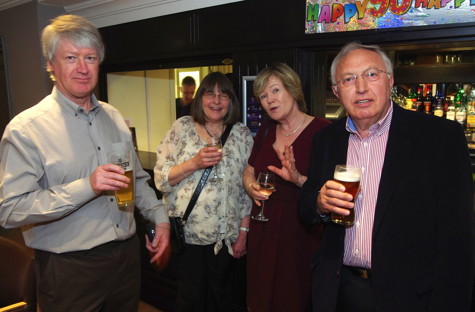 Neil, Caroline, Judith and Bruno from Uncle James's Ninetieth Birthday, Cheadle Hulme, Manchester - 20th April 2013