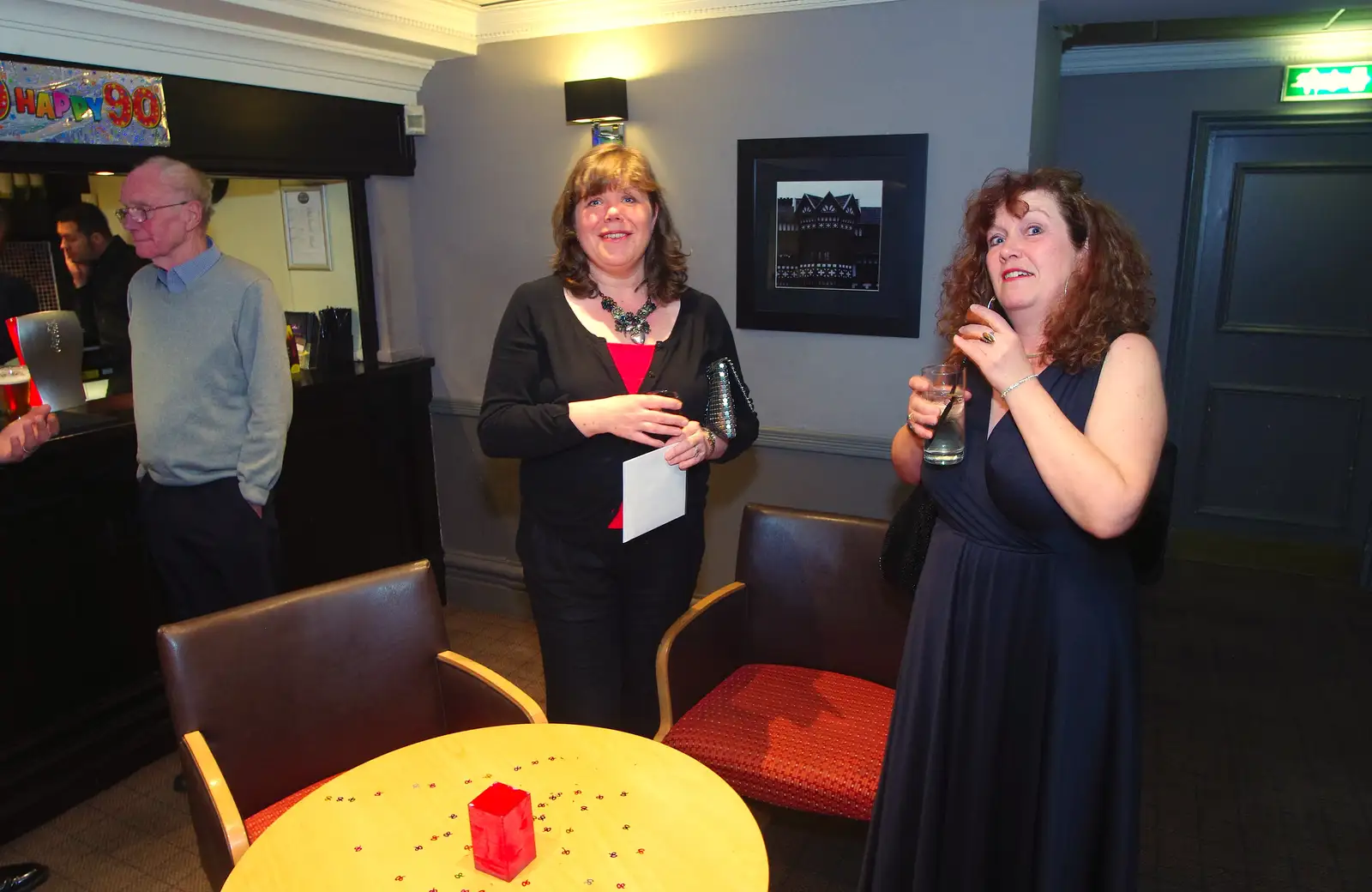 Sis and Cathy, from Uncle James's Ninetieth Birthday, Cheadle Hulme, Manchester - 20th April 2013