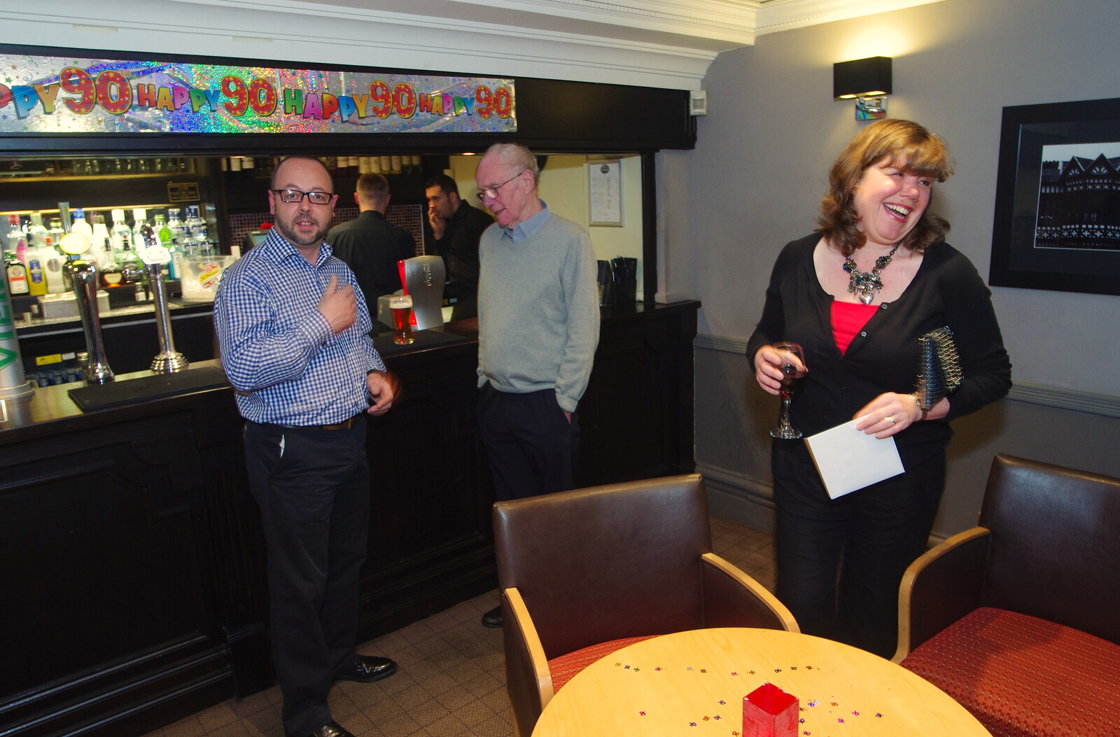 Matt, Grandad and Sis from Uncle James's Ninetieth Birthday, Cheadle Hulme, Manchester - 20th April 2013