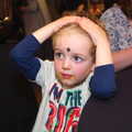 Fred's got a '90' stuck to his forehead, Uncle James's Ninetieth Birthday, Cheadle Hulme, Manchester - 20th April 2013