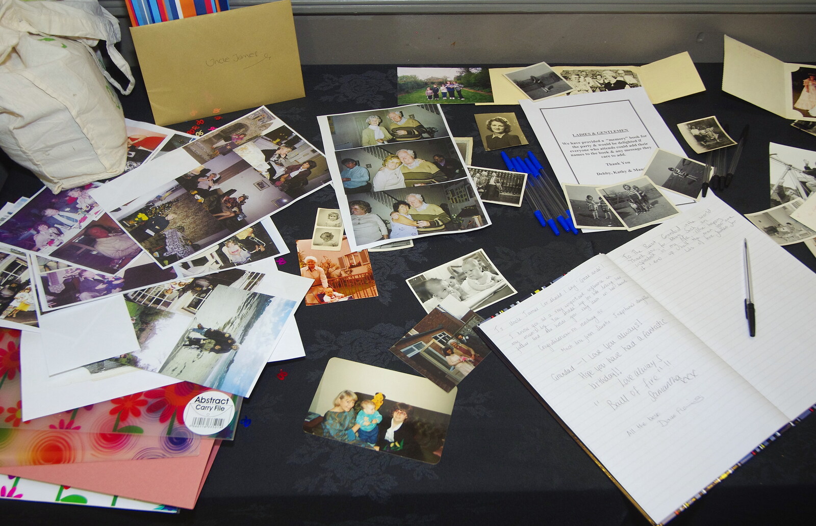 A collection of memorabilia from Uncle James's Ninetieth Birthday, Cheadle Hulme, Manchester - 20th April 2013