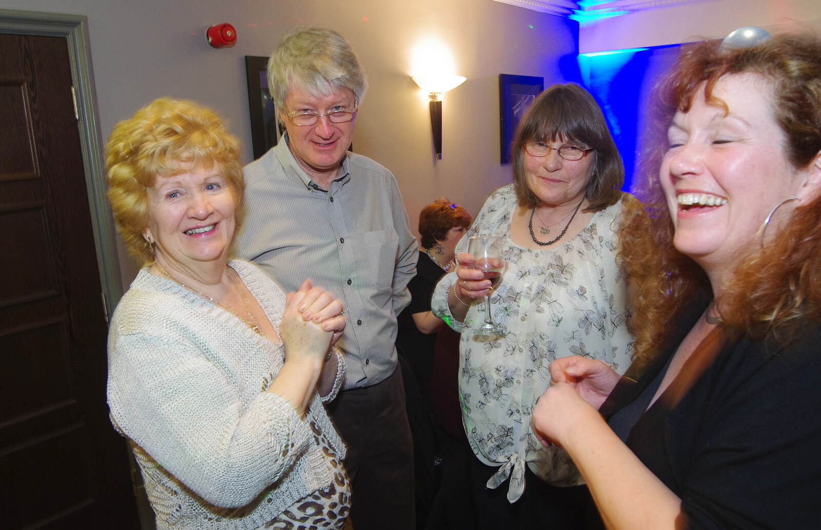 Josephine, Neil and Caroline from Uncle James's Ninetieth Birthday, Cheadle Hulme, Manchester - 20th April 2013