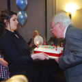 James blows the candles out, Uncle James's Ninetieth Birthday, Cheadle Hulme, Manchester - 20th April 2013