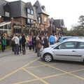 All the guests mill around the car park, Uncle James's Ninetieth Birthday, Cheadle Hulme, Manchester - 20th April 2013
