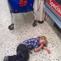 Fred has a 'floor tantrum' in Morrisons, Oct 2011, Public Enemy at the UEA and other Camera-phone Randomness, Norwich - 24th April 2013