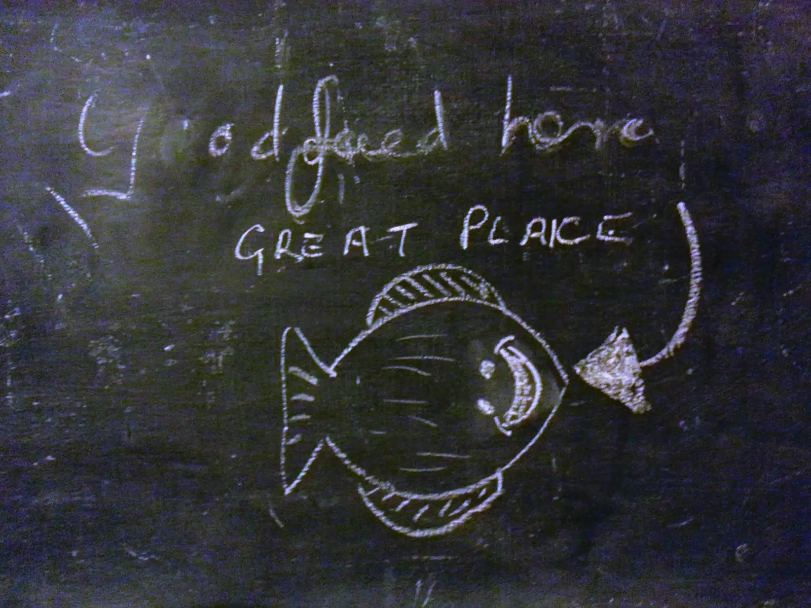 Comedy fish graffiti, from Public Enemy at the UEA and other Camera-phone Randomness, Norwich - 24th April 2013