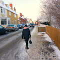 Sylvia walks up Church Street in the snow, Public Enemy at the UEA and other Camera-phone Randomness, Norwich - 24th April 2013