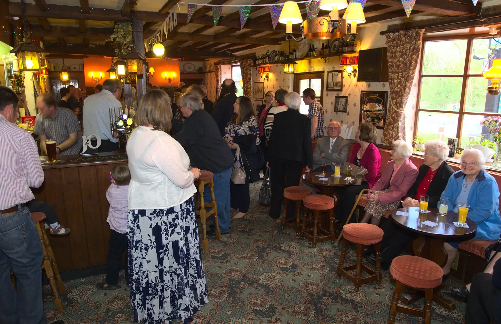 Surprise guests await the arrival of Spam and John, from Spammy's Birthday, The Swan Inn, Brome, Suffolk - 27th April 2013