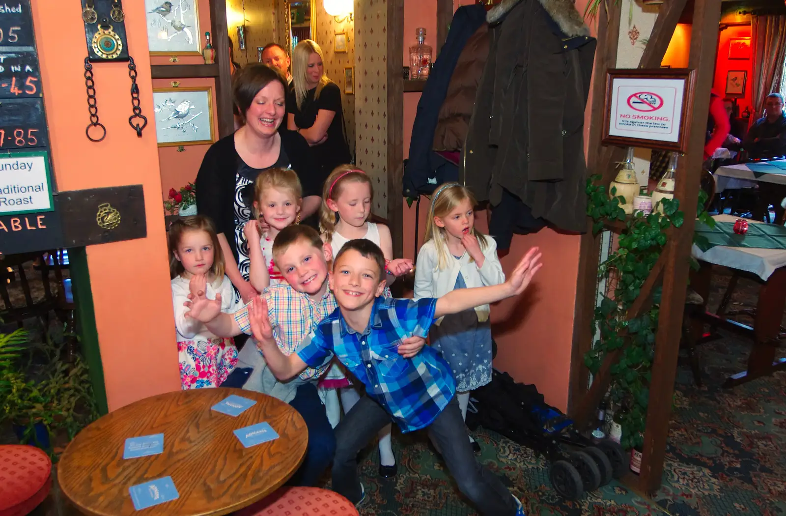 A group of children eagerly wait, from Spammy's Birthday, The Swan Inn, Brome, Suffolk - 27th April 2013