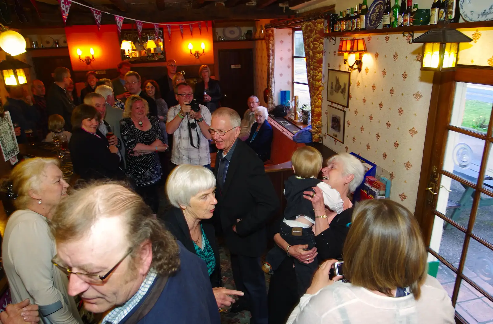 Spammy arrives and gets a go of William, from Spammy's Birthday, The Swan Inn, Brome, Suffolk - 27th April 2013