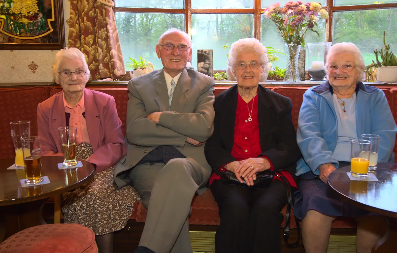 A quartet of relatives, from Spammy's Birthday, The Swan Inn, Brome, Suffolk - 27th April 2013