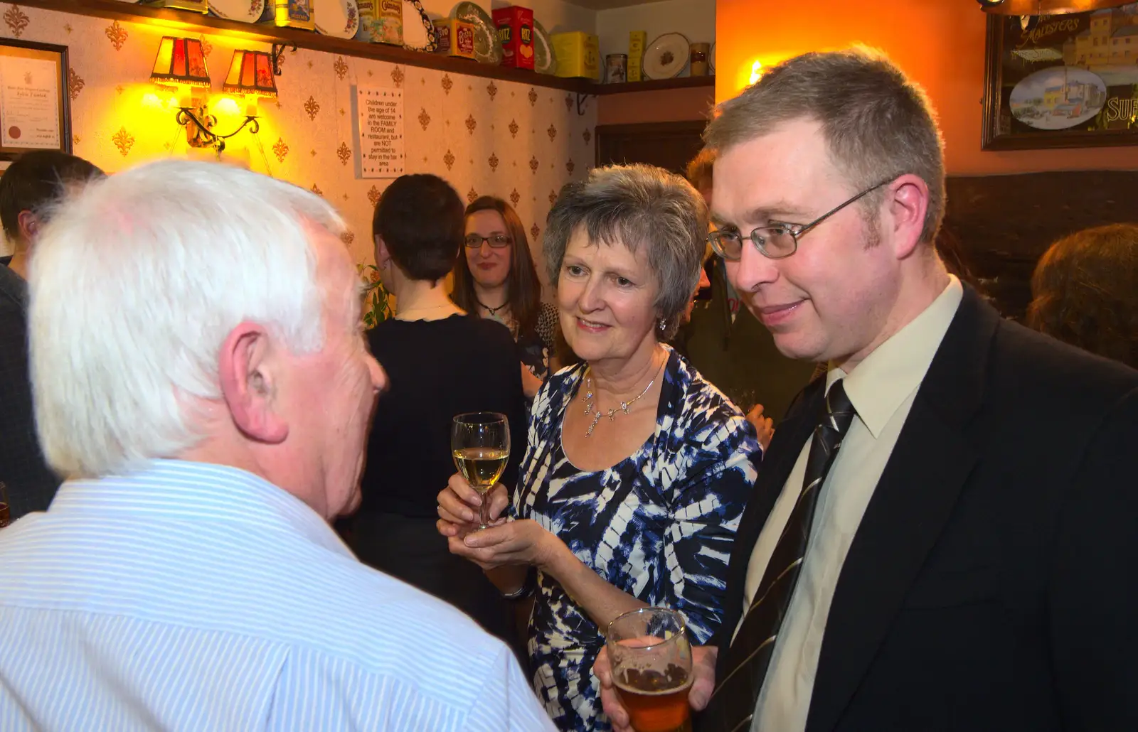 Colin, Jill and Marc, from Spammy's Birthday, The Swan Inn, Brome, Suffolk - 27th April 2013