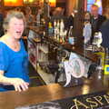 Spammy's Birthday, The Swan Inn, Brome, Suffolk - 27th April 2013, Sylvia behind the bar