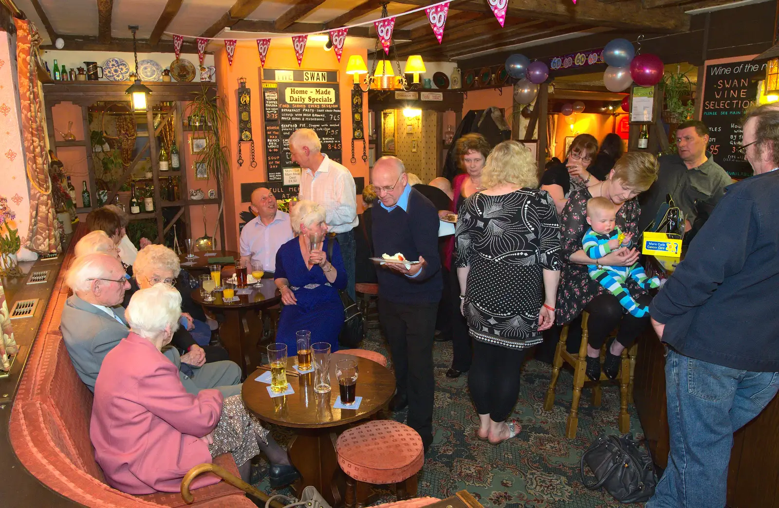 In the bar, from Spammy's Birthday, The Swan Inn, Brome, Suffolk - 27th April 2013