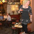 Spammy's Birthday, The Swan Inn, Brome, Suffolk - 27th April 2013, Sally gets up on a stool to make an announcement