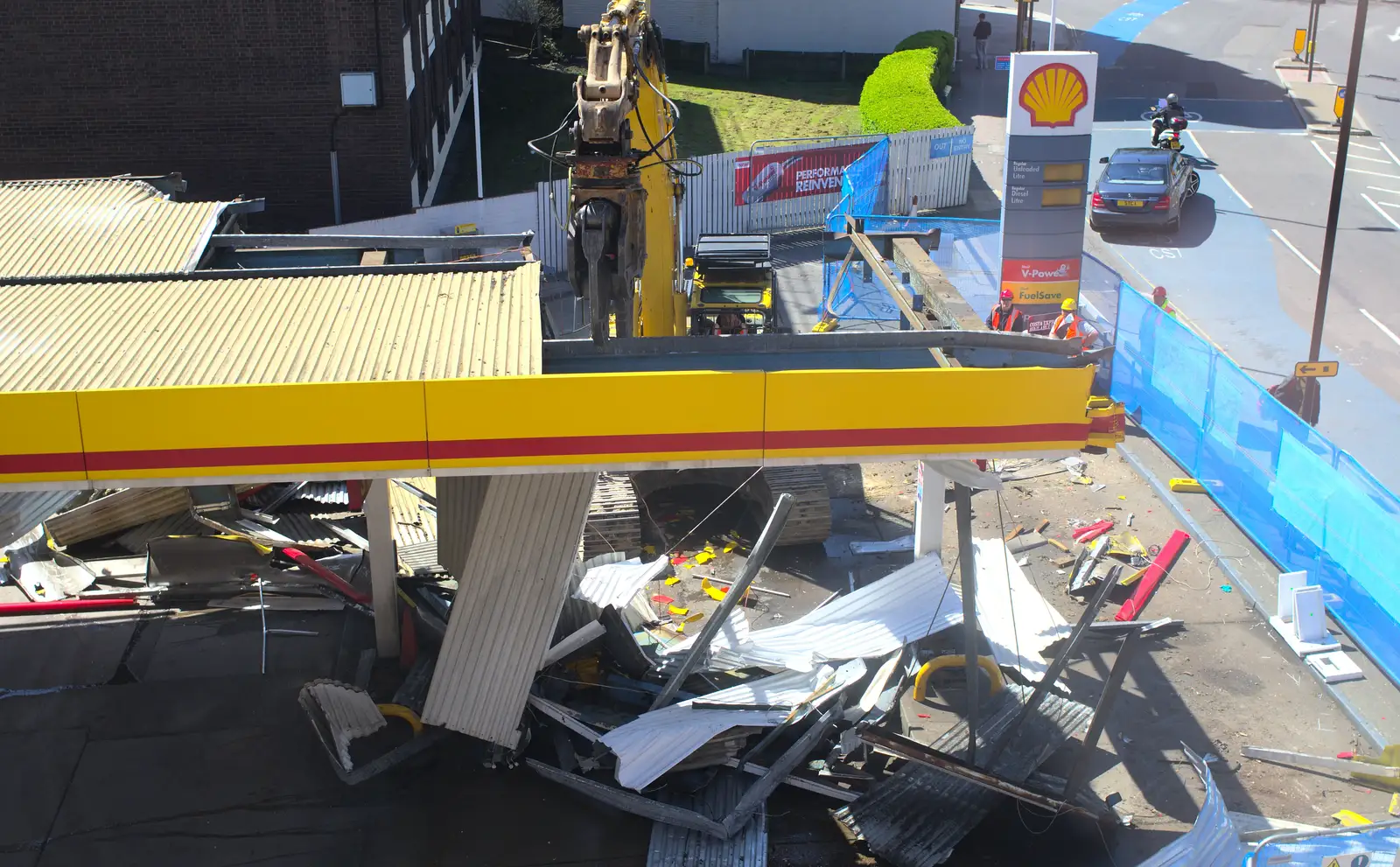 A pile of metal builds up below, from The Garage-Eating Monster of Southwark, London - 1st May 2013