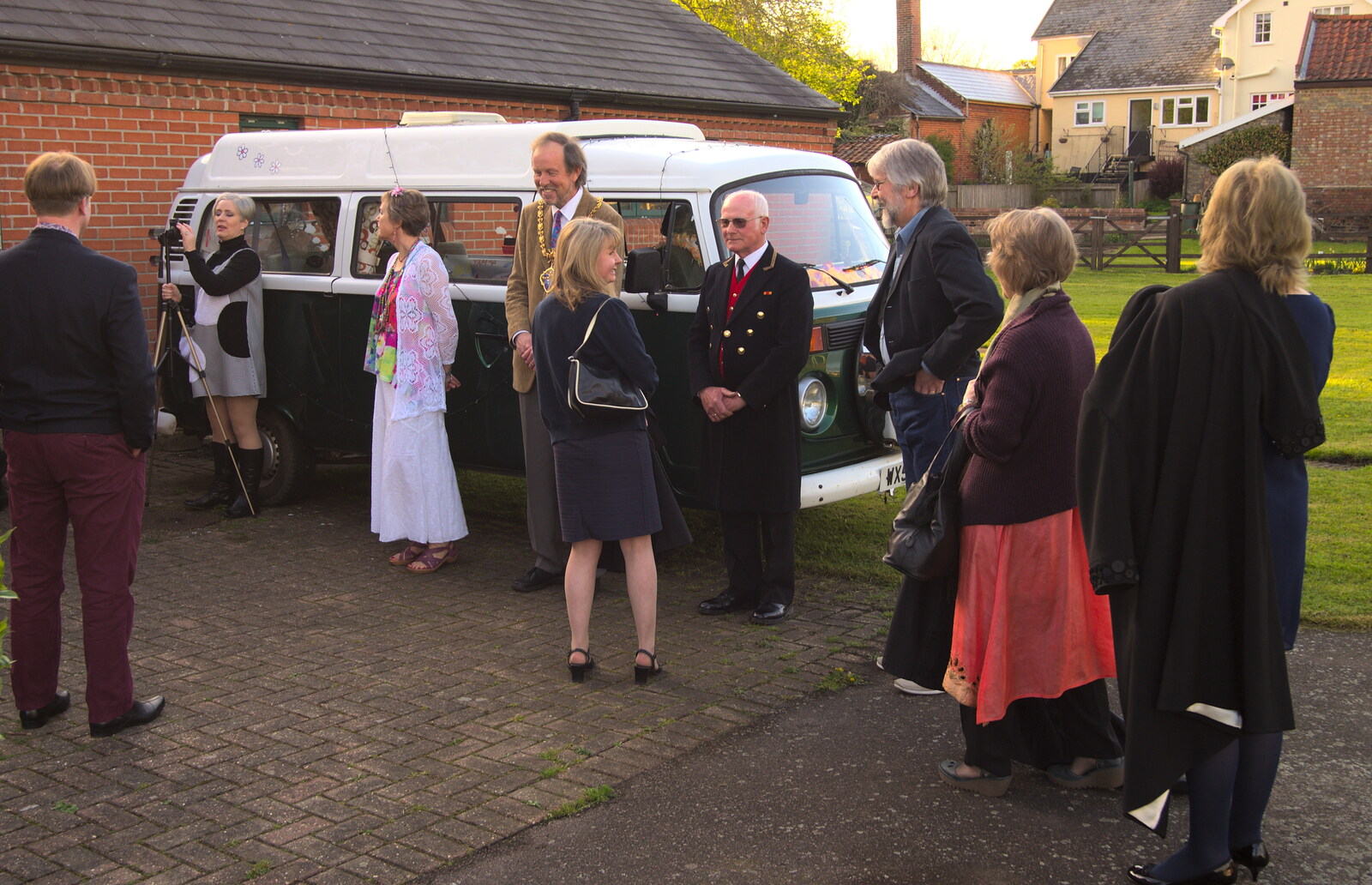 The BBs at the Mayor's Charity Ball, Town Moors, Eye, Suffolk - 4th May 2013: Merlin the Mayor greets guests