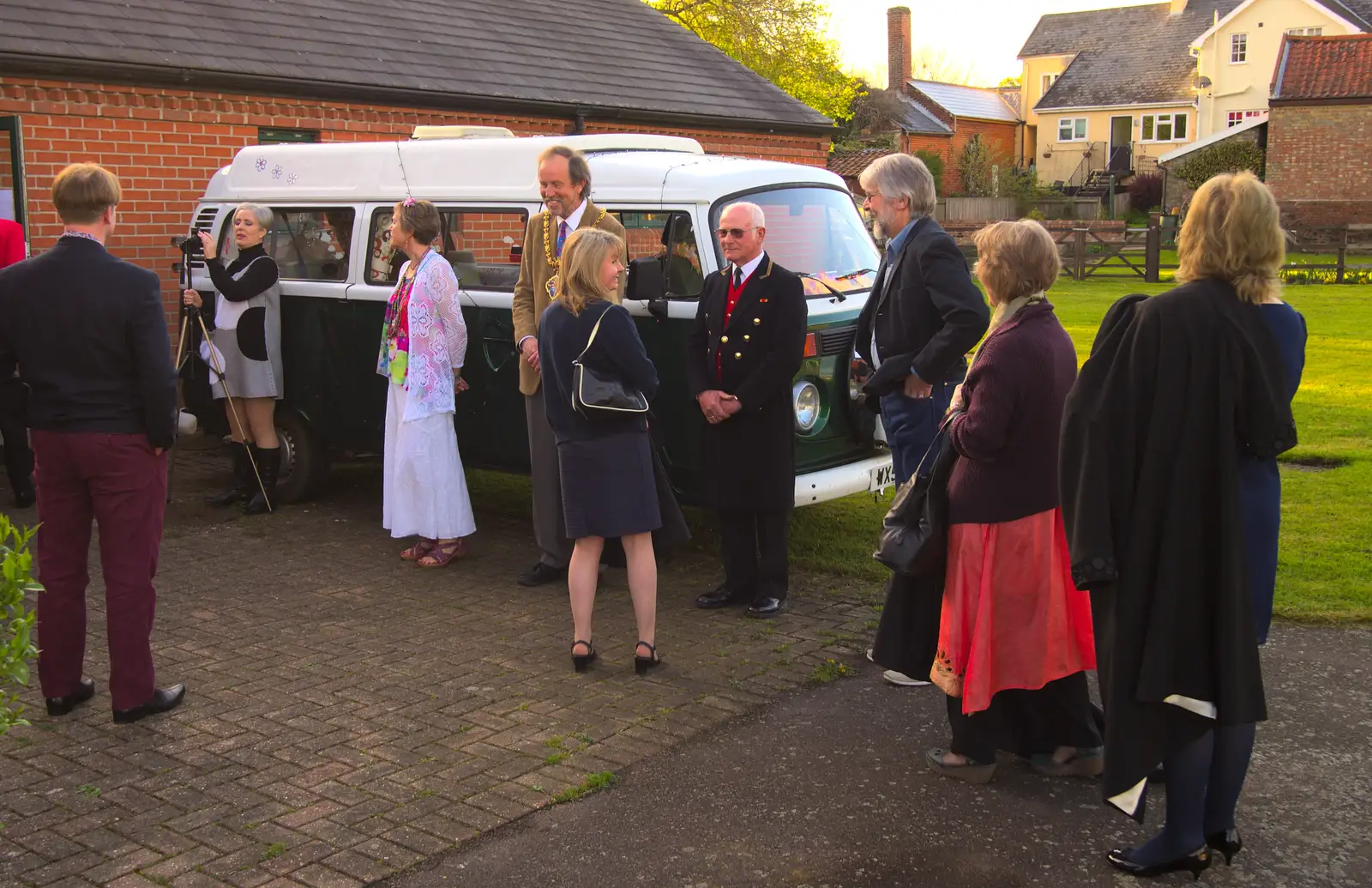 Merlin the Mayor greets guests, from The BBs at the Mayor's Charity Ball, Town Moors, Eye, Suffolk - 4th May 2013