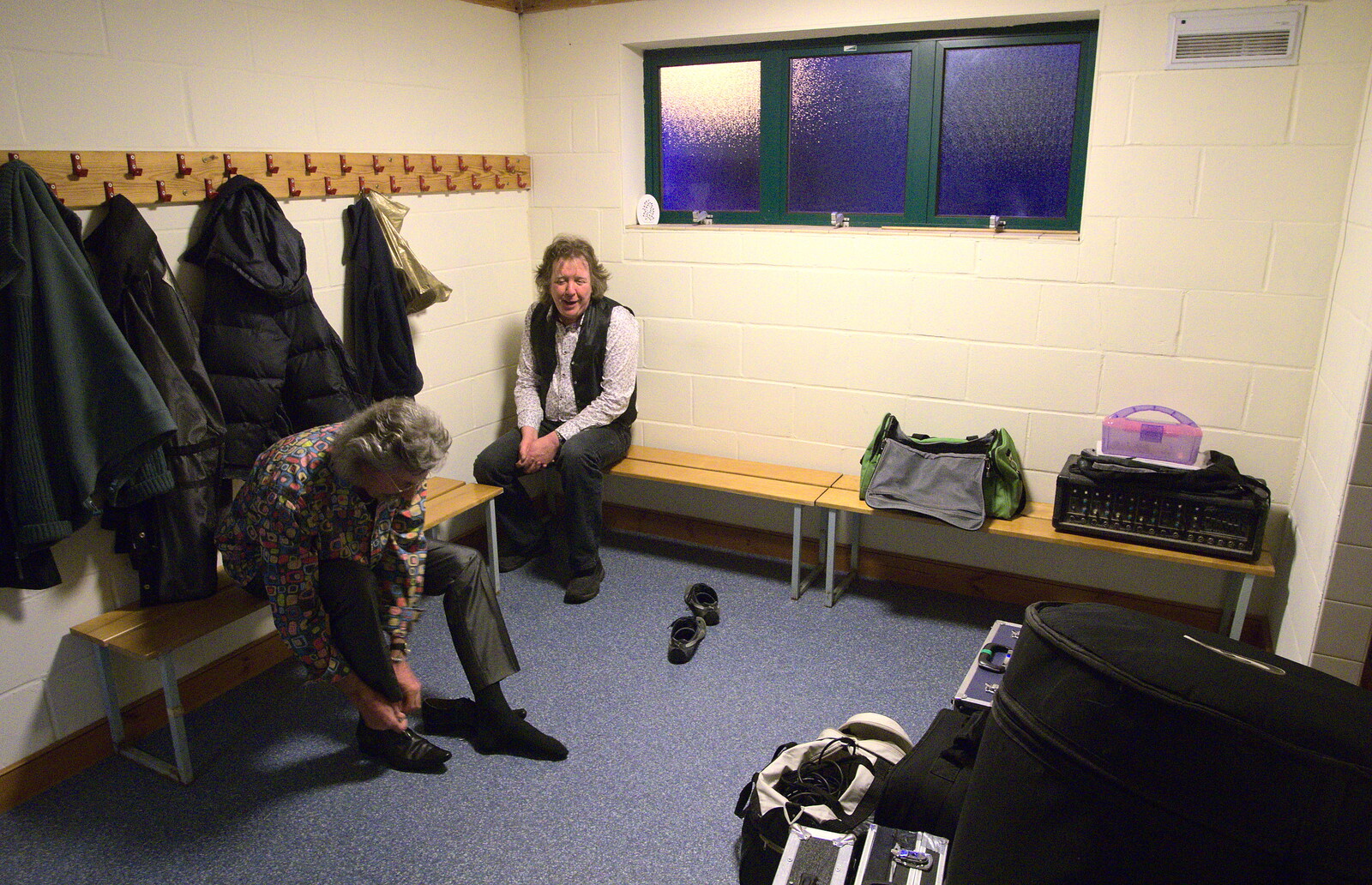 The BBs at the Mayor's Charity Ball, Town Moors, Eye, Suffolk - 4th May 2013: Rob and Max in the 'Green Room' (the changing rooms)