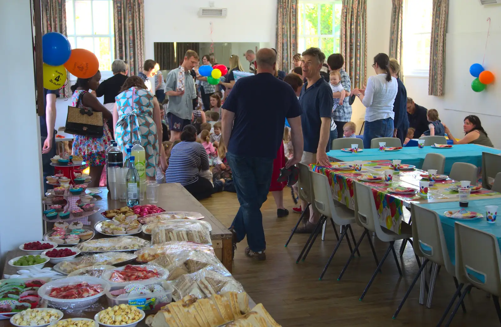 Tables are loaded and ready to go, from Rosie and Henry's Birthday Party, Mellis, Suffolk - 5th May 2013